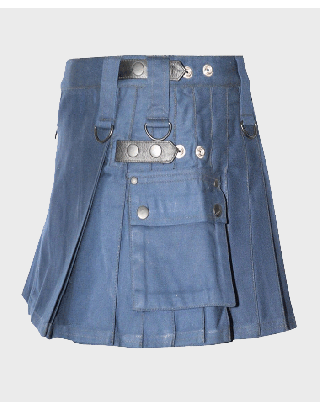 SHORTER NAVY BLUE UTILITY KILT FOR WOMEN 