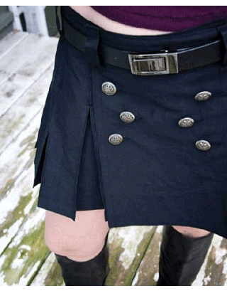 BLACK CARGO UTILITY KILT FOR WOMENS