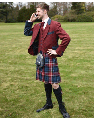 ARGYLL KILT OUTFIT WITH TWO COLOR JACKET FOR MEN