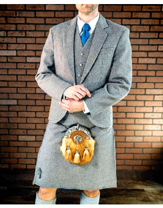 MEN'S NEW 5 YARD KILT TITANIUM TWEED VARIOUS SIZES 