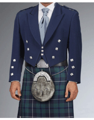 PRINCE CHARLIE NAVY BLUE UNIQUE OUTFIT KILT