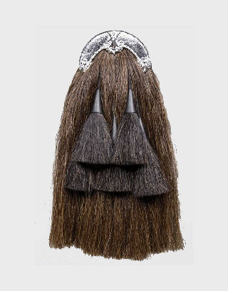 NEW LONG HORSEHAIR PIPER SPORRAN WITH 3 BLACK TASSELS
