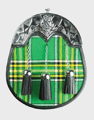 UNIQUE IRISH NATIONAL FULL DRESS TARTAN SPORRAN