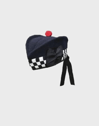 WHITE & BLACK DICED GLENGARRY HAT