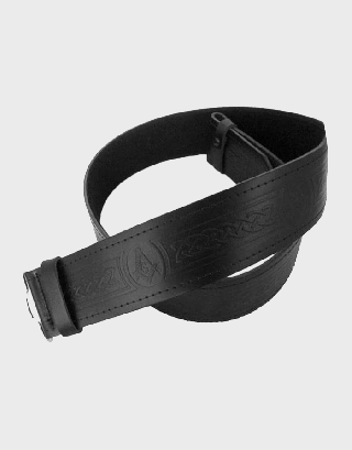 MEN'S EMBOSSED BLACK LEATHER BELT