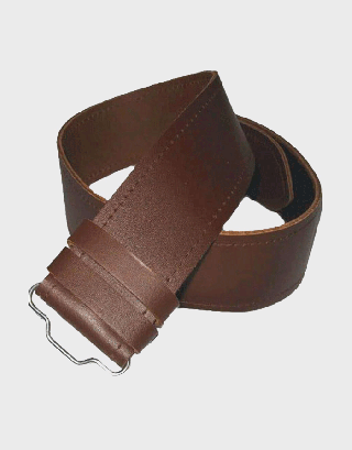 MEN'S BROWN PLAIN LEATHER KILT BELT