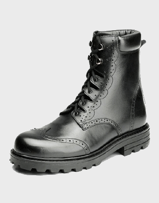 MEN'S BLACK LEATHER TRADITIONAL CUSTOM GRADE LONG GHILLIE THISTLE BOOT