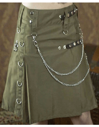 OLIVE GREEN WOMEN UTILITY KILT FOR SALE
