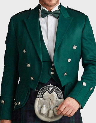 PRINCE CHARLIE UNIQUE GREEN WOOL JACKET &WEST 