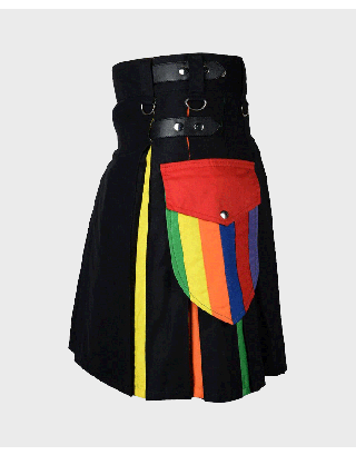 LGBT PRIDE SCOTTISH RAINBOW HYBRID KILT FOR MEN