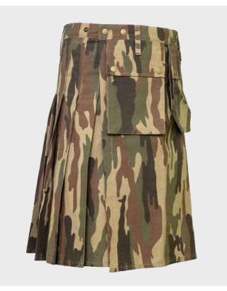 Men Combat Military Camo Kilt