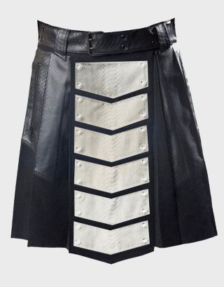 BLACK GOTHIC MEN'S LEATHER KILT