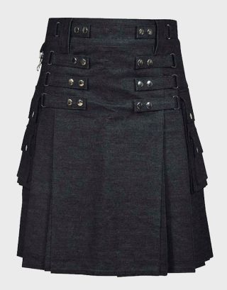 BEST BLACK DENIM KILT FOR LADIES