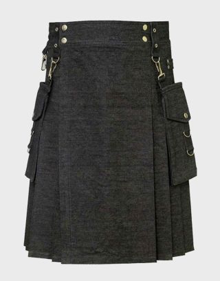 AMERICAN CARGO DENIM KILT FOR MEN