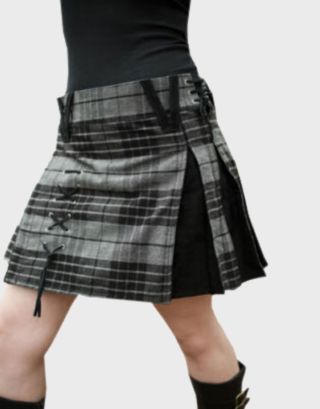 Hybrid Black Tartan Women Kilt
