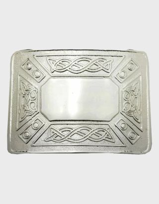 Silver Chrome Highland Knot Belt Buckle