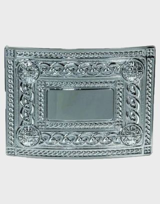 Celtic Silver Chrome Kilt Belt Buckle