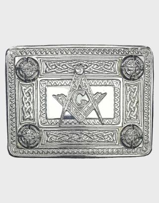 Masonic Knot Silver Chrome Belt Buckle