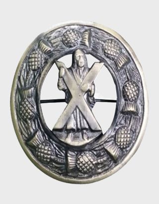 Antique Saint Andrew Fly Plaid Brooch