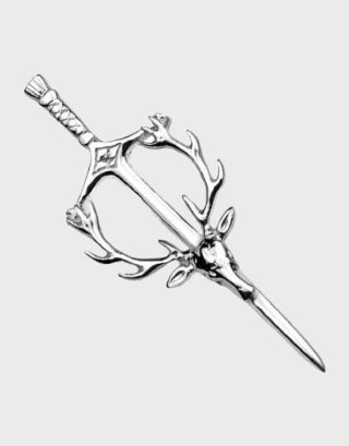 Stags Head Thistle Kilt Pin